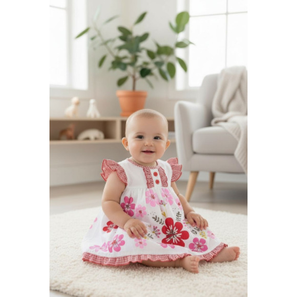 New Baby Girl Dress Set with matching headband underwear size 3 to 6 months - Picture 3 of 4